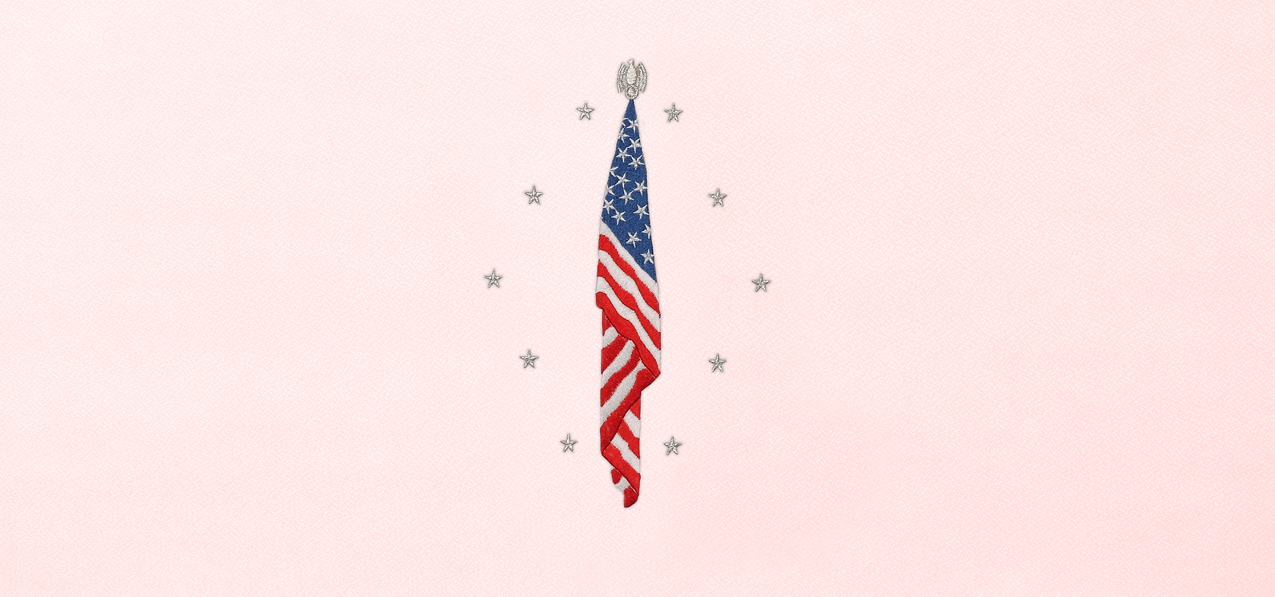 Flag At Rest Pink Faux